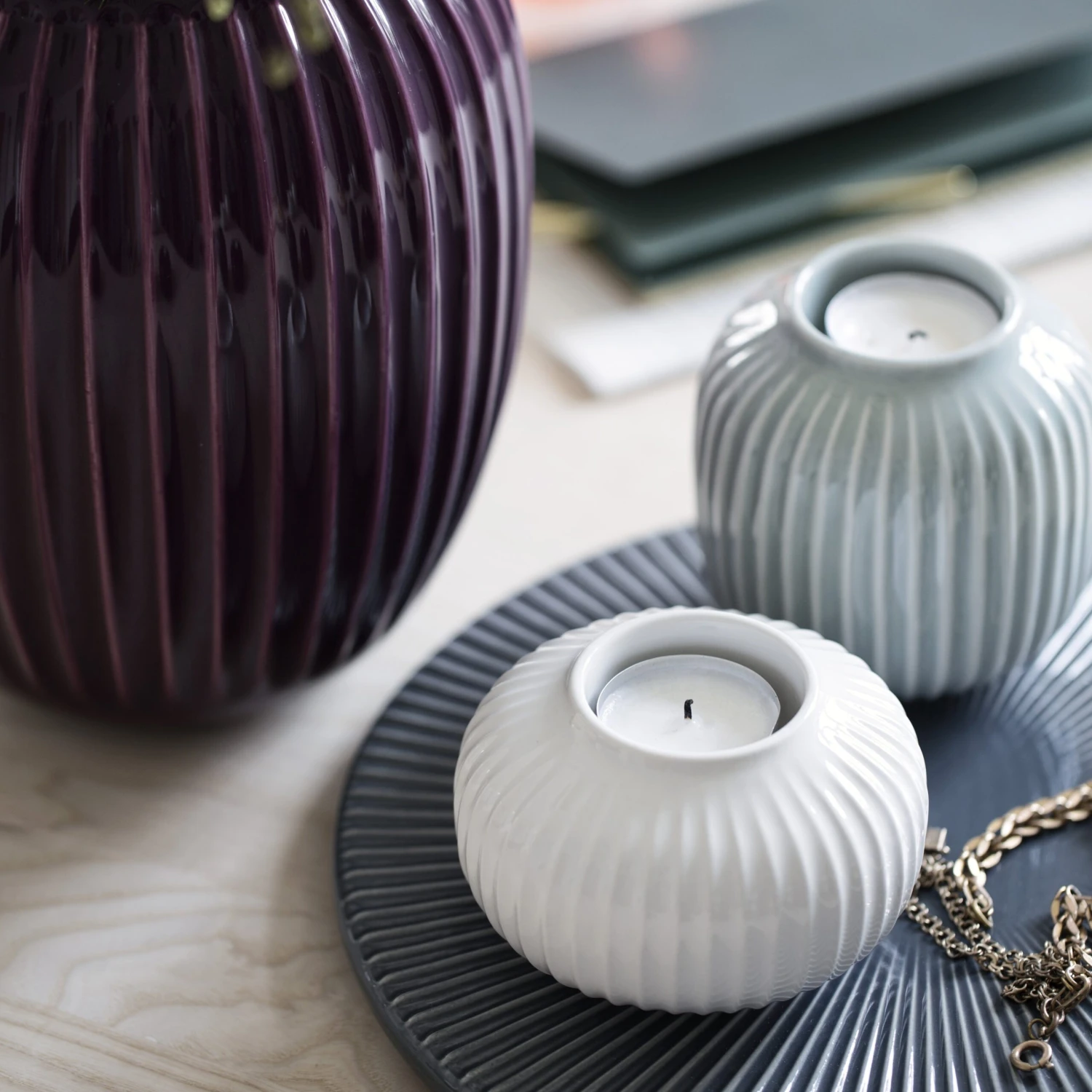 Kähler Hammershøi Waxinelichthouder Middel 4 Kähler Hammershøi Waxinelichthouder Middel - Afbeelding 2