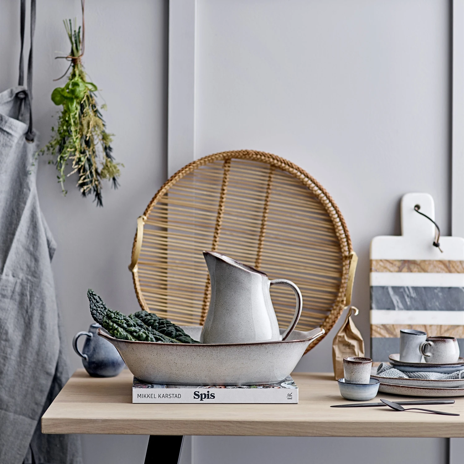 Bloomingville Bamboe Dienblad Set 5 Bloomingville Bamboe Dienblad Set - Afbeelding 3